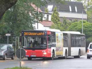 Linie 34 in Richtung Weserwehr