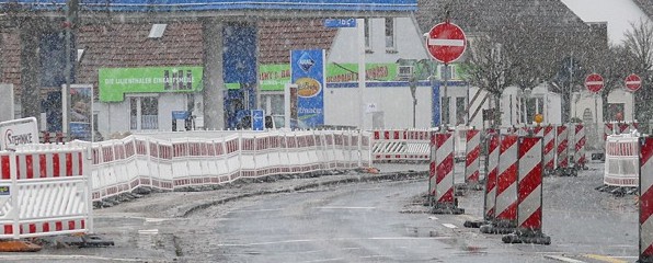 Die Falkenberger Landstraße im Schnee