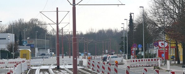 Fahrleitungsbau südlich der Thalenhorststraße