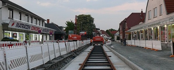 Linie 4: Gleisbau in Lilienthal