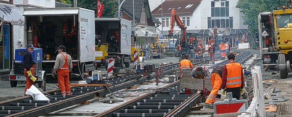 Gleisbau an der Bahnhofstraße