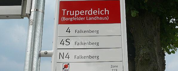 Linie 4S nach Falkenberg