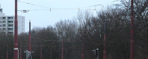 Stadteinwärts ab der Haltestelle Tenever-Zentrum am 13.01.2012