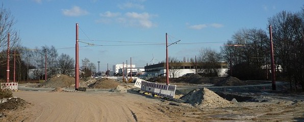Fahrleitungsbau an der Wendeschleife Nußhorn