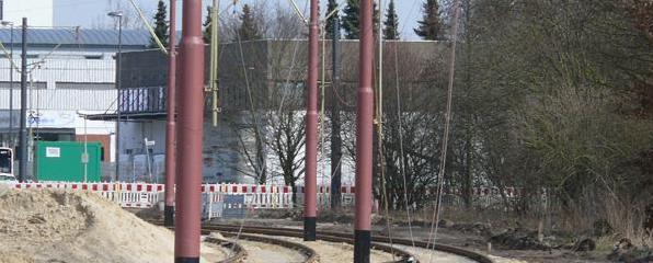 Linie 1: Bauarbeiten an der Wendeschleife Nußhorn