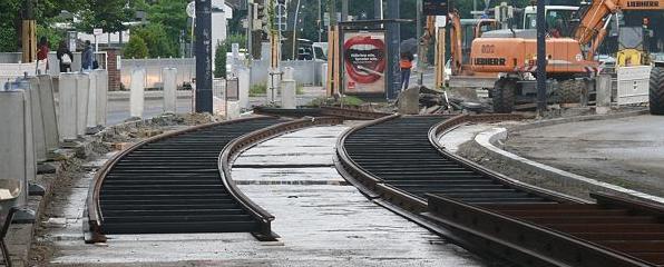 Gleisbau in der Schwachhauser Heerstraße Gleisbau in der Schwachhauser Heerstraße