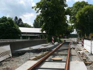 Gleisbau an der Wörpebrücke