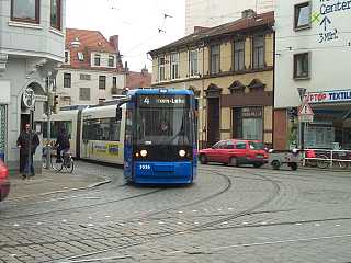 Linie 4 am Gleisdreieck Pappelstraße