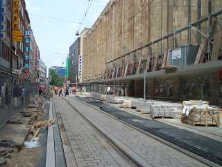 Das neue Pflaster in der Obernstraße