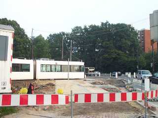 Bauarbeiten in der Leher Heerstraße