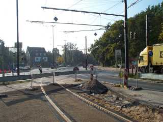 Das stadtauswärtige Gleis
