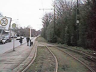 Das Betriebsgleis in der Georg-Bitter-Straße